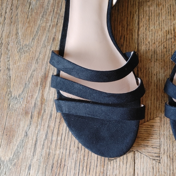 Women's Black Slip On Sandal Ballet Flats - Picture 7 of 8